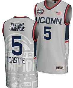 Stephon Castle Jersey #5 UConn Huskies 2024 NCAA Basketball National Champions Lightweight Gray