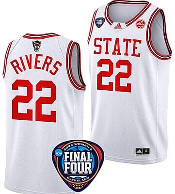 Saniya Rivers Jersey #22 NC State Wolfpack Basketball 2024 NCAA March Madness Final Four White