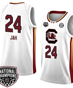 Sahnya Jah Jersey #24 South Carolina Gamecocks 2024 NCAA Basketball National Champions White Yellow