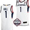Solomon Ball Jersey #1 UConn Huskies 2024 NCAA Basketball National Champions White Elite