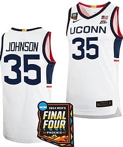 Samson Johnson Jersey #35 UConn Huskies Basketball 2024 NCAA March Madness Final Four White