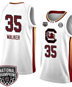Sakima Walker Jersey #35 South Carolina Gamecocks 2024 NCAA Basketball National Champions White Yellow