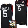 Stephon Castle Jersey #5 UConn Huskies Basketball 2024 NCAA March Madness Final Four Navy