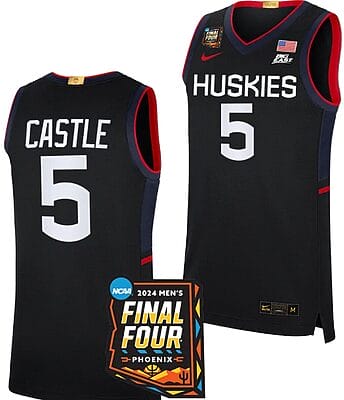 Stephon Castle Jersey #5 UConn Huskies Basketball 2024 NCAA March Madness Final Four Navy