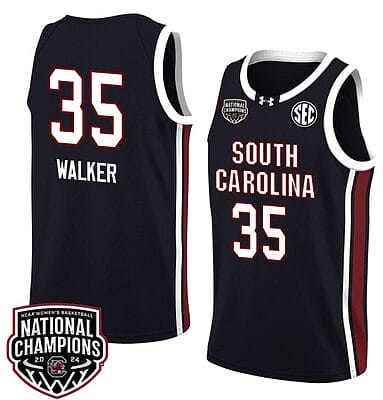 Sakima Walker Jersey #35 South Carolina Gamecocks 2024 NCAA Basketball National Champions Black