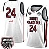 Sahnya Jah Jersey #24 South Carolina Gamecocks 2024 NCAA Basketball National Champions White Red