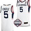 Stephon Castle Jersey #5 UConn Huskies 2024 NCAA Basketball National Champions White Elite