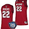 Saniya Rivers Jersey #22 NC State Wolfpack Basketball 2024 NCAA March Madness Final Four Red