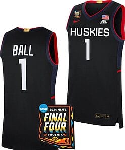 Solomon Ball Jersey #1 UConn Huskies Basketball 2024 NCAA March Madness Final Four Navy