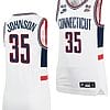 Samson Johnson Jersey UConn Huskies College Basketball Alumni White #35