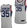 Samson Johnson Jersey UConn Huskies College Basketball Limited Gray #35