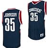 Samson Johnson Jersey UConn Huskies College Basketball Navy Retro #35