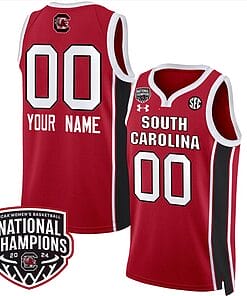 Custom South Carolina Gamecocks Basketball Jersey Name and Number 2024 National Champions All Stitched Red