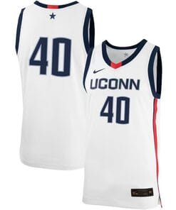 Andre Johnson Jr Jersey #40 UConn Huskies College Basketball No Name White