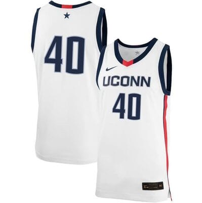 Andre Johnson Jr Jersey #40 UConn Huskies College Basketball No Name White