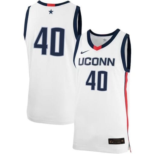 Andre Johnson Jr Jersey #40 UConn Huskies College Basketball No Name White