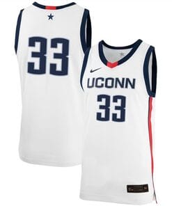 Apostolos Roumoglou Jersey #33 UConn Huskies College Basketball No Name White