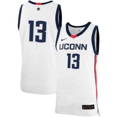 Richie Springs Jersey #13 UConn Huskies College Basketball No Name White
