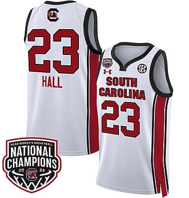 Bree Hall Jersey #23 South Carolina Gamecocks Basketball 2024 National Champions All Stitched White