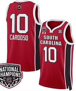 Kamilla Cardoso Jersey #10 South Carolina Gamecocks Basketball 2024 National Champions All Stitched Red