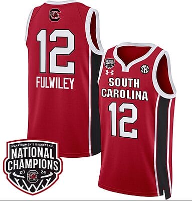 MiLaysia Fulwiley Jersey #12 South Carolina Gamecocks Basketball 2024 National Champions All Stitched Red