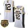 MiLaysia Fulwiley Jersey #12 South Carolina Gamecocks Basketball 2024 National Champions All Stitched White Gold