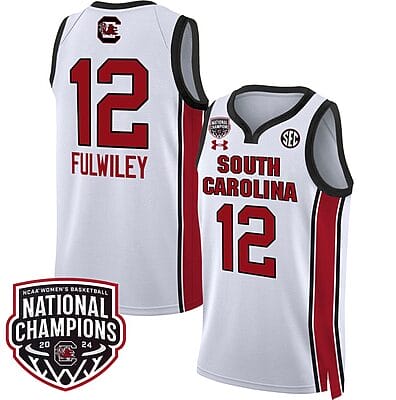 MiLaysia Fulwiley Jersey #12 South Carolina Gamecocks Basketball 2024 National Champions All Stitched White
