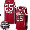 Raven Johnson Jersey #25 South Carolina Gamecocks Basketball 2024 National Champions All Stitched Red