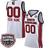 Custom South Carolina Gamecocks Basketball Jersey Name and Number 2024 National Champions All Stitched White