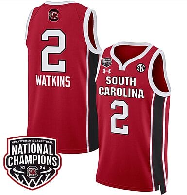 Ashlyn Watkins Jersey #2 South Carolina Gamecocks Basketball 2024 National Champions All Stitched Red