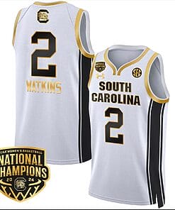 Ashlyn Watkins Jersey #2 South Carolina Gamecocks Basketball 2024 National Champions All Stitched White Gold