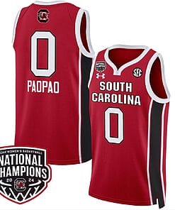 Te Hina Paopao Jersey #0 South Carolina Gamecocks Basketball 2024 National Champions All Stitched Red
