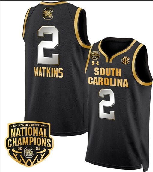 Ashlyn Watkins Jersey #2 South Carolina Gamecocks Basketball 2024 National Champions All Stitched