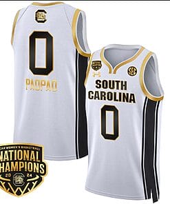Te Hina Paopao Jersey #0 South Carolina Gamecocks Basketball 2024 National Champions All Stitched White Gold