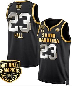 Bree Hall Jersey #23 South Carolina Gamecocks Basketball 2024 National Champions All Stitched Black Gold