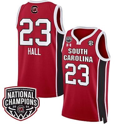 Bree Hall Jersey #23 South Carolina Gamecocks Basketball 2024 National Champions All Stitched Red