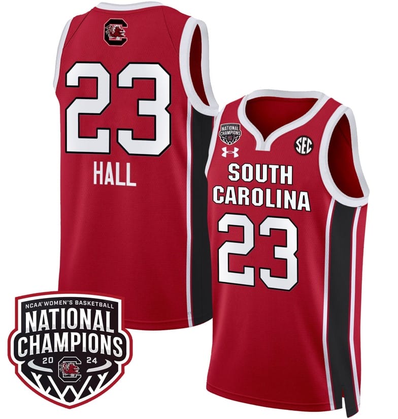 Bree Hall Jersey #23 South Carolina Gamecocks Basketball 2024 National Champions All Stitched Red