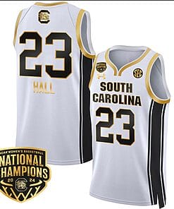 Bree Hall Jersey #23 South Carolina Gamecocks Basketball 2024 National Champions All Stitched White Gold