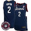 Tristen Newton Jersey #2 UConn Huskies Basketball 2024 Back To Back Champions Patch Navy