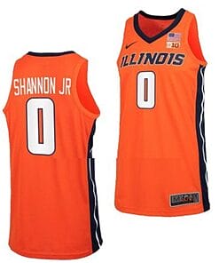 Terrence Shannon Jr Jersey #0 Illinois Fighting Illini College Basketball Orange