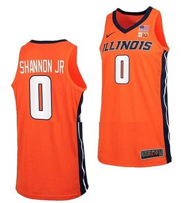 Terrence Shannon Jr Jersey #0 Illinois Fighting Illini College Basketball Orange