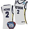 Taylor McCabe Jersey #2 Iowa Hawkeyes Basketball 2024 NCAA March Madness Final Four White