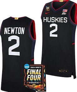 Tristen Newton Jersey #2 UConn Huskies Basketball 2024 NCAA March Madness Final Four Navy