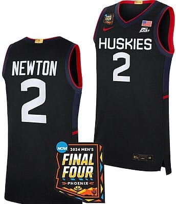Tristen Newton Jersey #2 UConn Huskies Basketball 2024 NCAA March Madness Final Four Navy