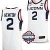 Tristen Newton Jersey #2 UConn Huskies 2024 NCAA Basketball National Champions White Elite