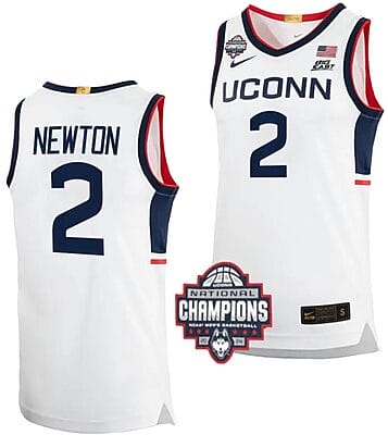 Tristen Newton Jersey #2 UConn Huskies 2024 NCAA Basketball National Champions White Elite