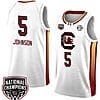 Tessa Johnson Jersey #5 South Carolina Gamecocks 2024 NCAA Basketball National Champions White Yellow