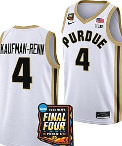 Trey Kaufman Renn Jersey #4 Purdue Boilermakers 2024 NCAA March Madness Final Four Basketball White