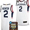 Tristen Newton Jersey #2 UConn Huskies Basketball 2024 NCAA March Madness Final Four White