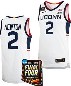 Tristen Newton Jersey #2 UConn Huskies Basketball 2024 NCAA March Madness Final Four White